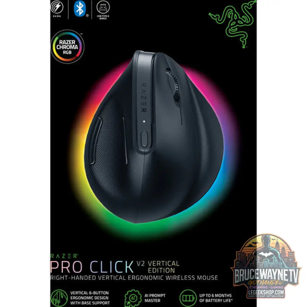 Razer Pro Click V2 Vertical, souris gaming - vue 8