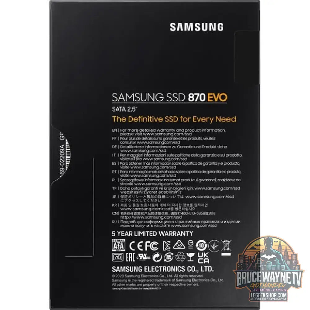 Samsung 870 EVO 250 GB, SSD SATA 6 Gb/s, 2,5", intern - Samsung - vue 9