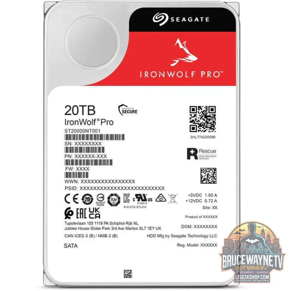 Seagate IronWolf Pro NAS 20 TB CMR, Festplatte SATA 6 Gb/s, 3,5" - Seagate - vue 2