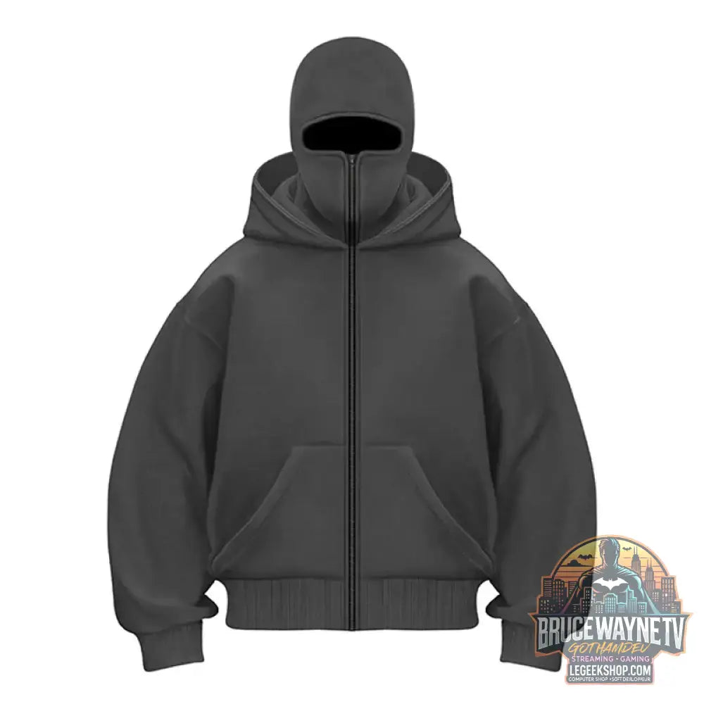 Sweat Capuche Zippé Unisexe Homme Femme Automne Hiver - M. / Gris foncé - Sweat Capuche