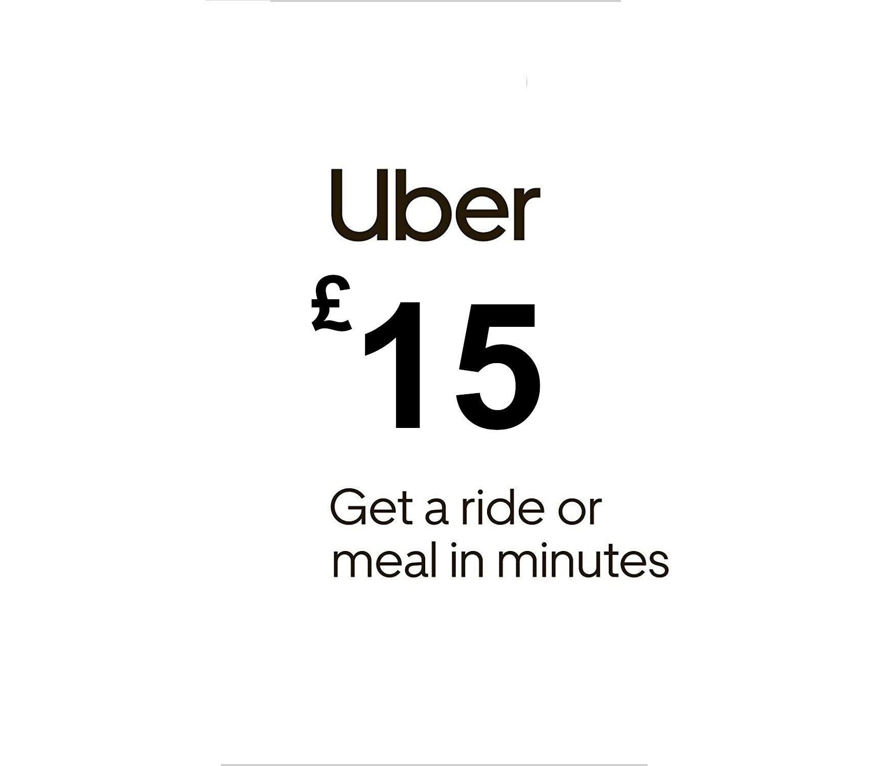 Uber £15 UK Gift Card