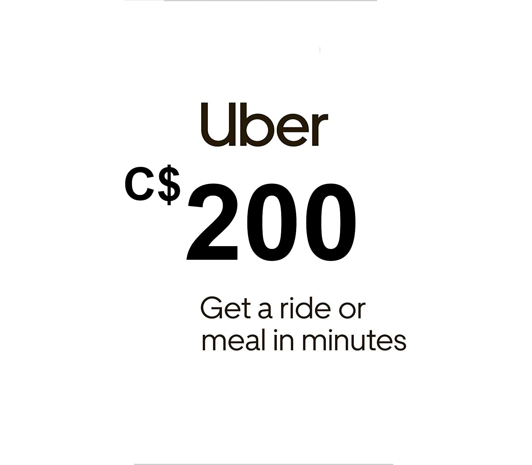 Uber C$200 CA Gift Card