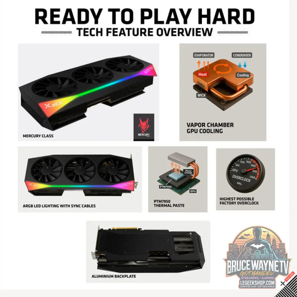 XFX Radeon RX 9070 XT OC Mercury RGB, carte graphique - XFX - vue 6