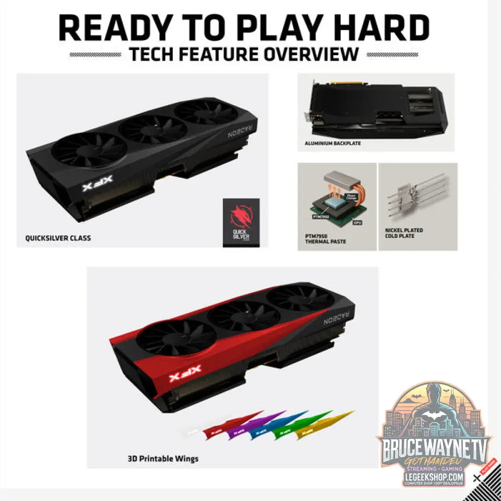 XFX Radeon RX 9070 XT OC Mercury RGB Magnetic Air, carte graphique - XFX - vue 7